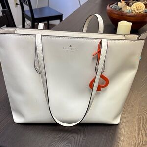 Kate Spade White and Orange Tote Bag